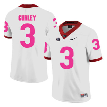 Men's UGA GA White 2024 away jersey Todd Gurley #3 game day Jersey