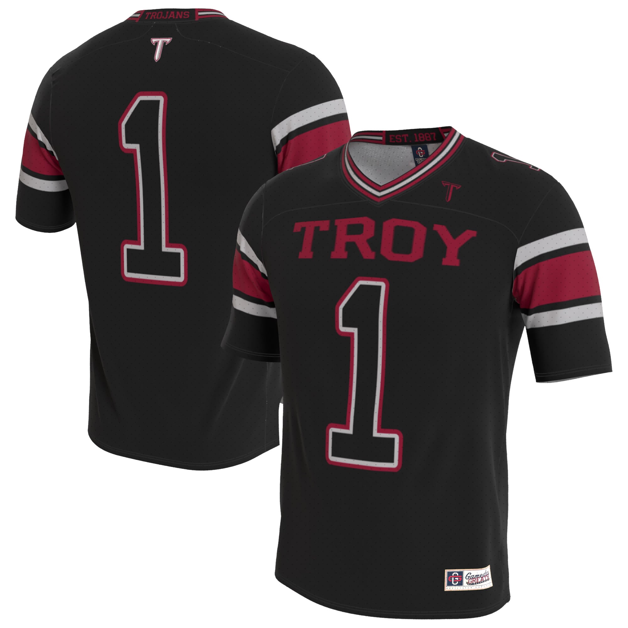 Youth Troy University Trojans Lightweight Collegiate Football Blackout Fashion Jersey