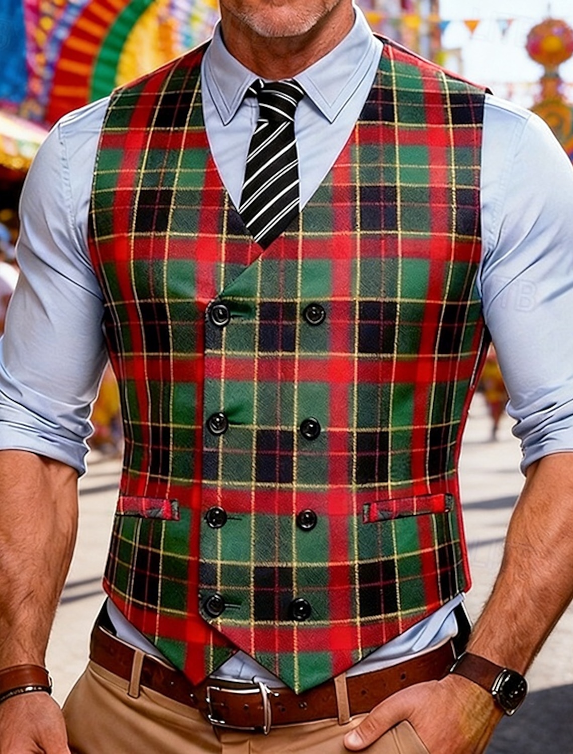 Men's Vest Tweed Vest Waistcoat Vintage Fashion Spring & Fall Buttons Wool Blend Comfortable Plain Single Breasted V Neck Regular Fit Deep Green Navy Dark Gray Light Grey Vest