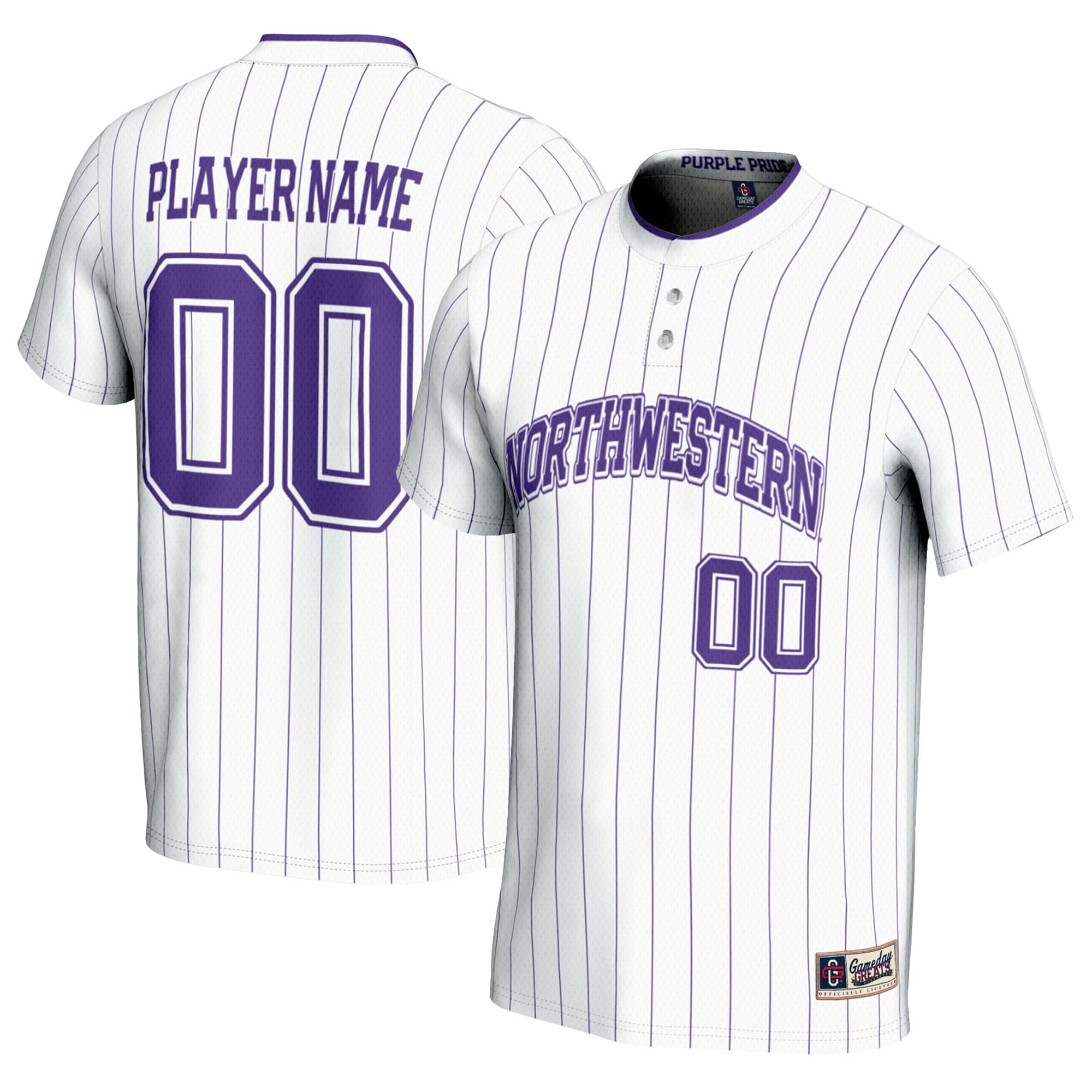 [NJP] Women's Northwestern Wildcats GameDay Greats NIL Pick-A-Player Lightweight Softball Jersey - White