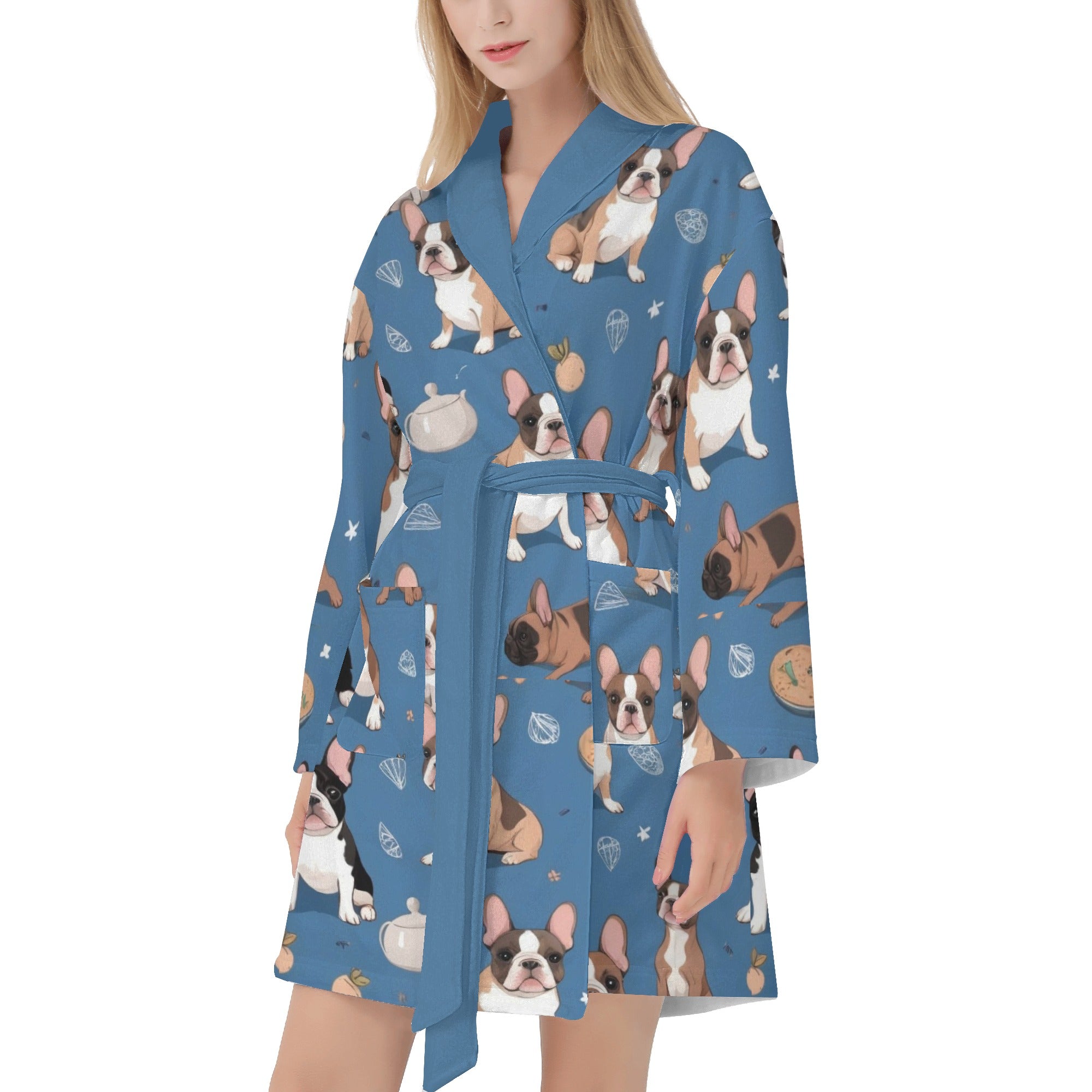 Safe Lady - Comfortable Women Bathrobe For Frenchie Pups