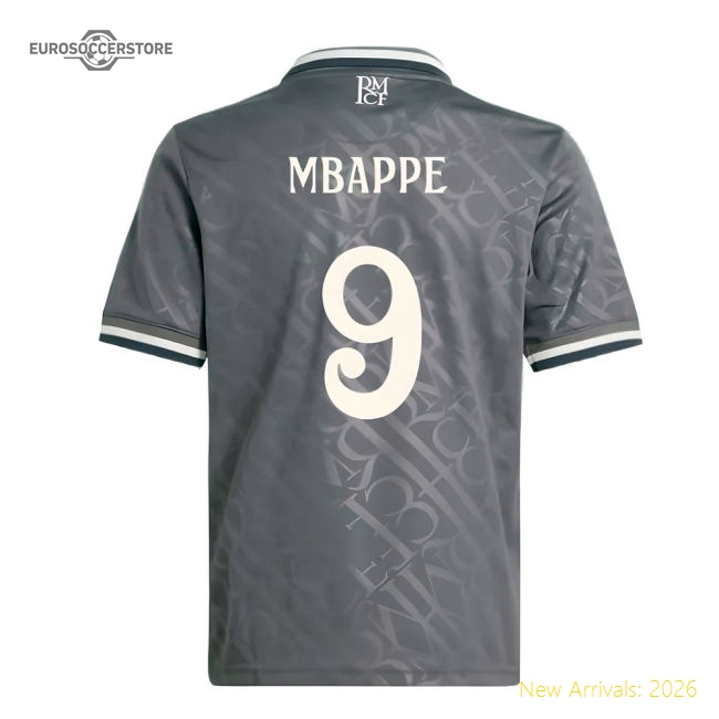 Real Madrid Third Authentic Jersey Kids) (mbappe Performance
