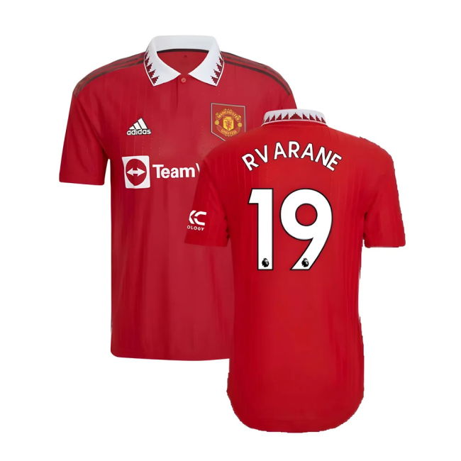 Man Utd 2022-20 Home Football Shirt Featuring R VARANE 19 M S