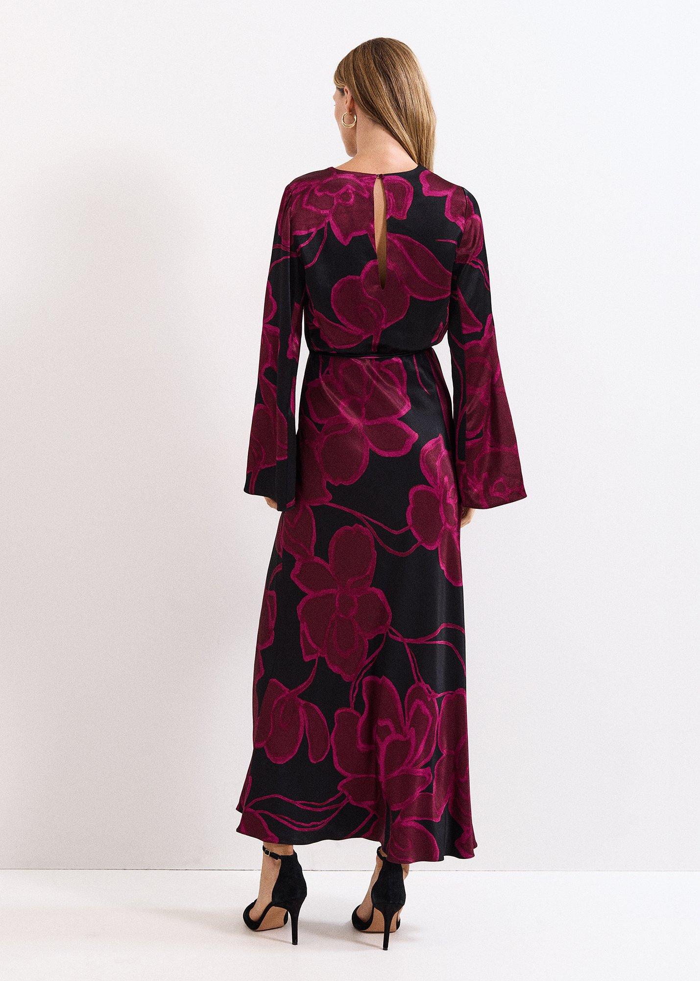Rhea Printed Satin Maxi Dress