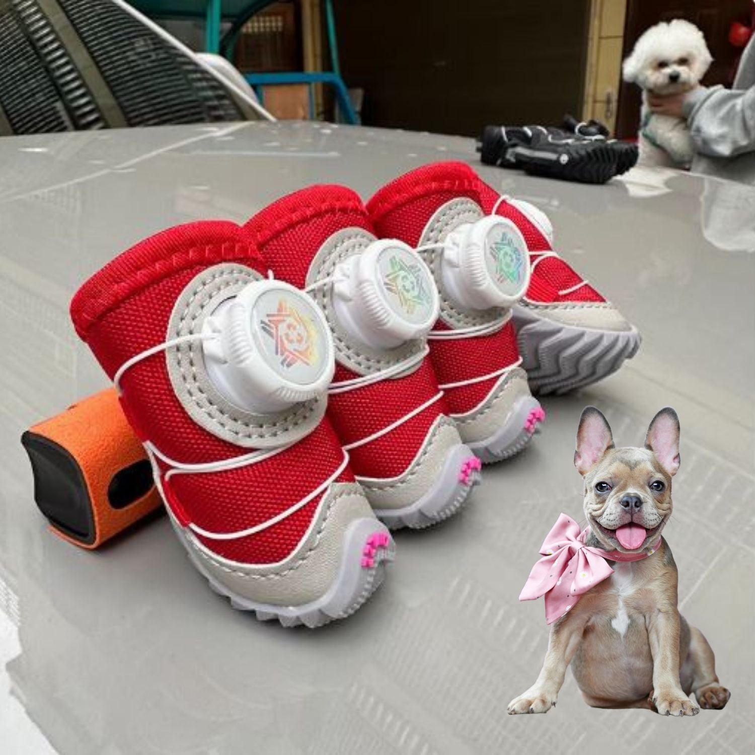 Everyday Furtrek Frenchie Winter Running Shoes – Non-slip Dog Boots F...