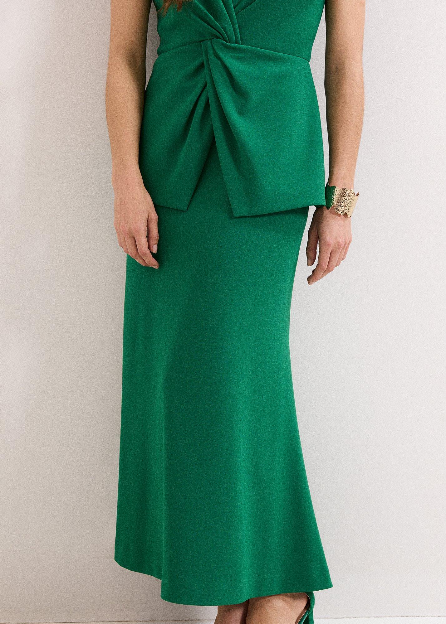 Nisha Green Twist Midi Dress