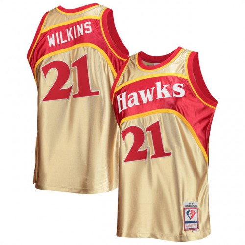 ATL Gold Nike A. Hawks #21 NBA Jersey NBA Fan Apparel Premium Quality
