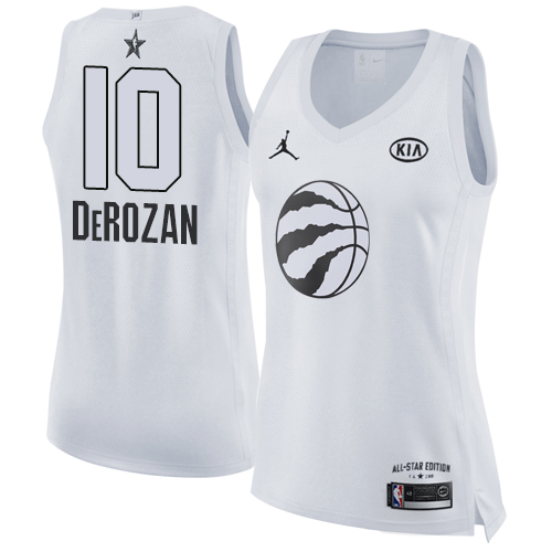 Nike Toronto Raptors #10 DeMar DeRozan White Womens NBA Jordan Swingman 2018 All-Star Game Jersey Womens
