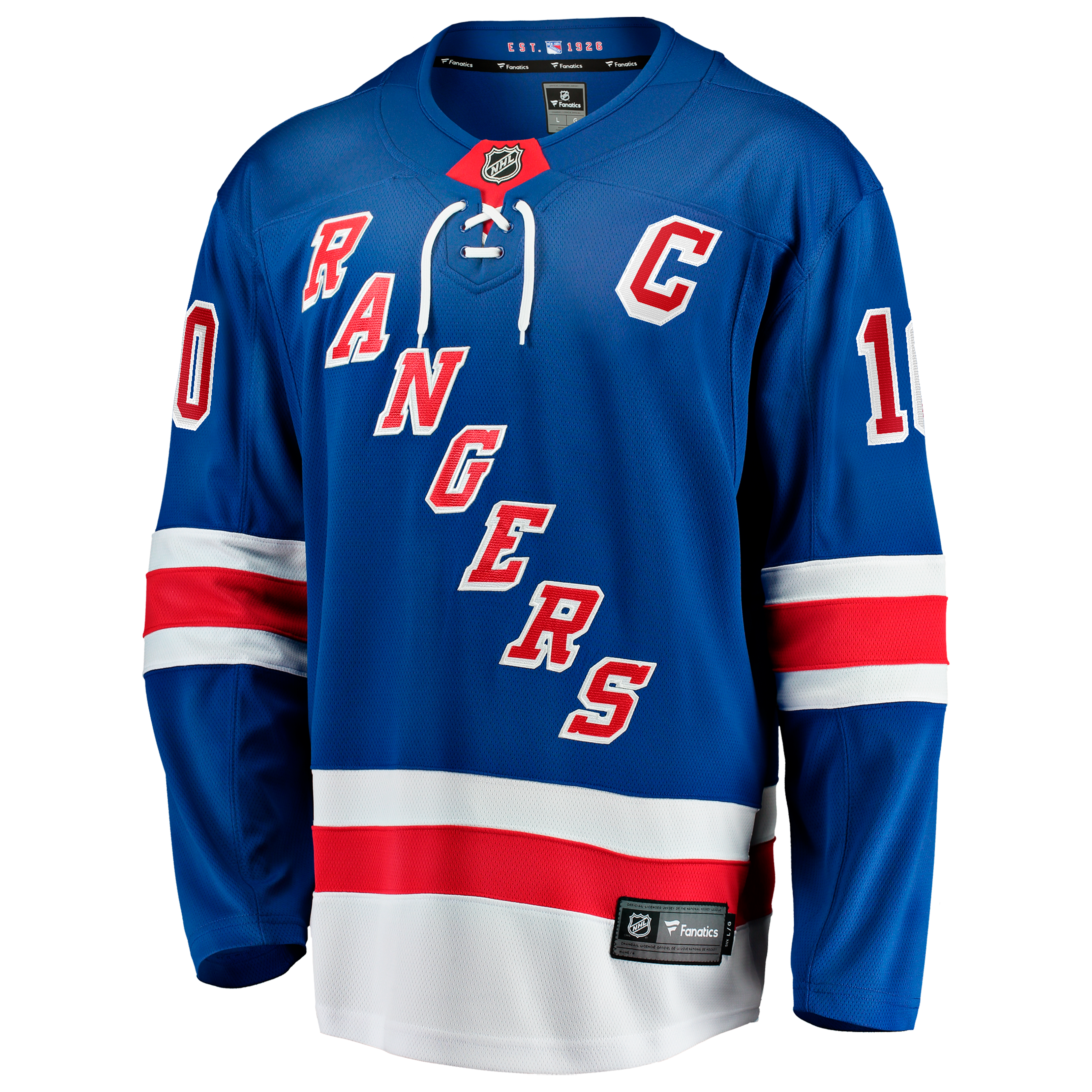 [LK] JT Miller New York Rangers Home Captain's Patch Breakaway Jersey - Blue