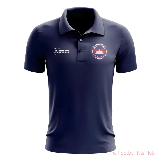 Men Cambodia Football Polo Shirt (Navy)