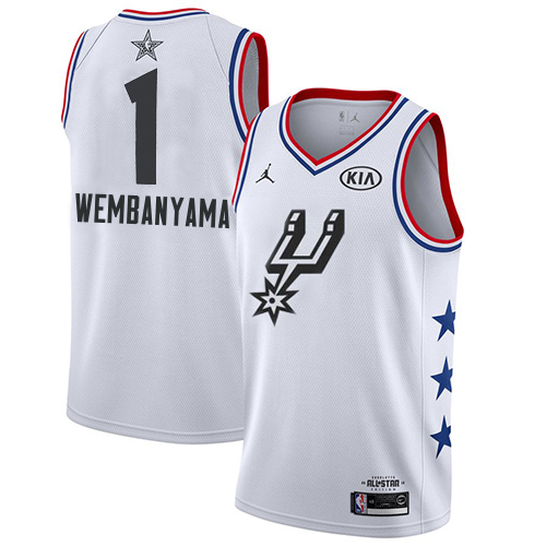San Antonio Spurs #1 Victor Wembanyama White Youth NBA Jordan Swingman 2019 All-Star Game Jersey