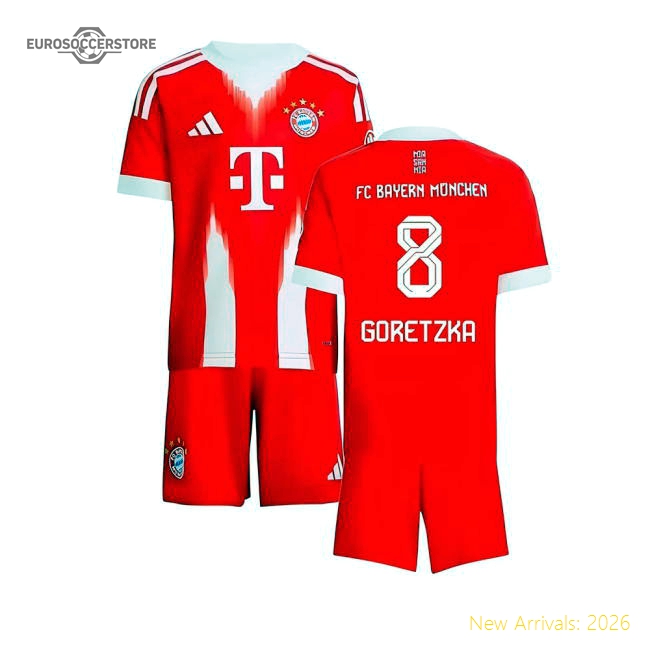 Professional-Grade 2025-2026 Bayern Munich Home Mini Kit (Goretzka 8)