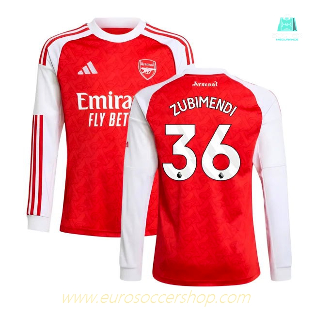2025-2026 Arsenal Long Sleeve Home Shirt (Kids) (Zubimendi 36)