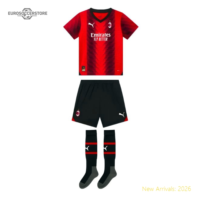 High-Quality Authentic 2023-2024 Ac Milan Home Mini Kit