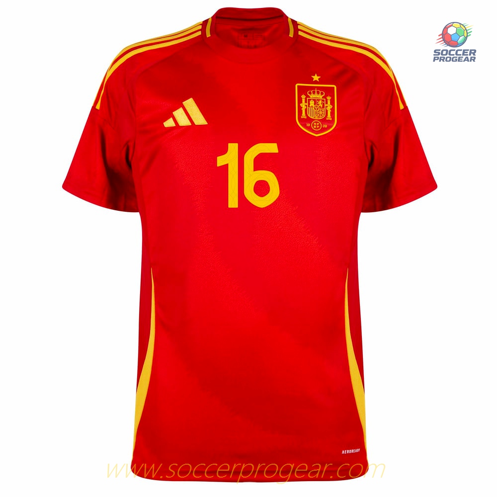 Spain Home Football Jersey 2024-25 Edition Rodri