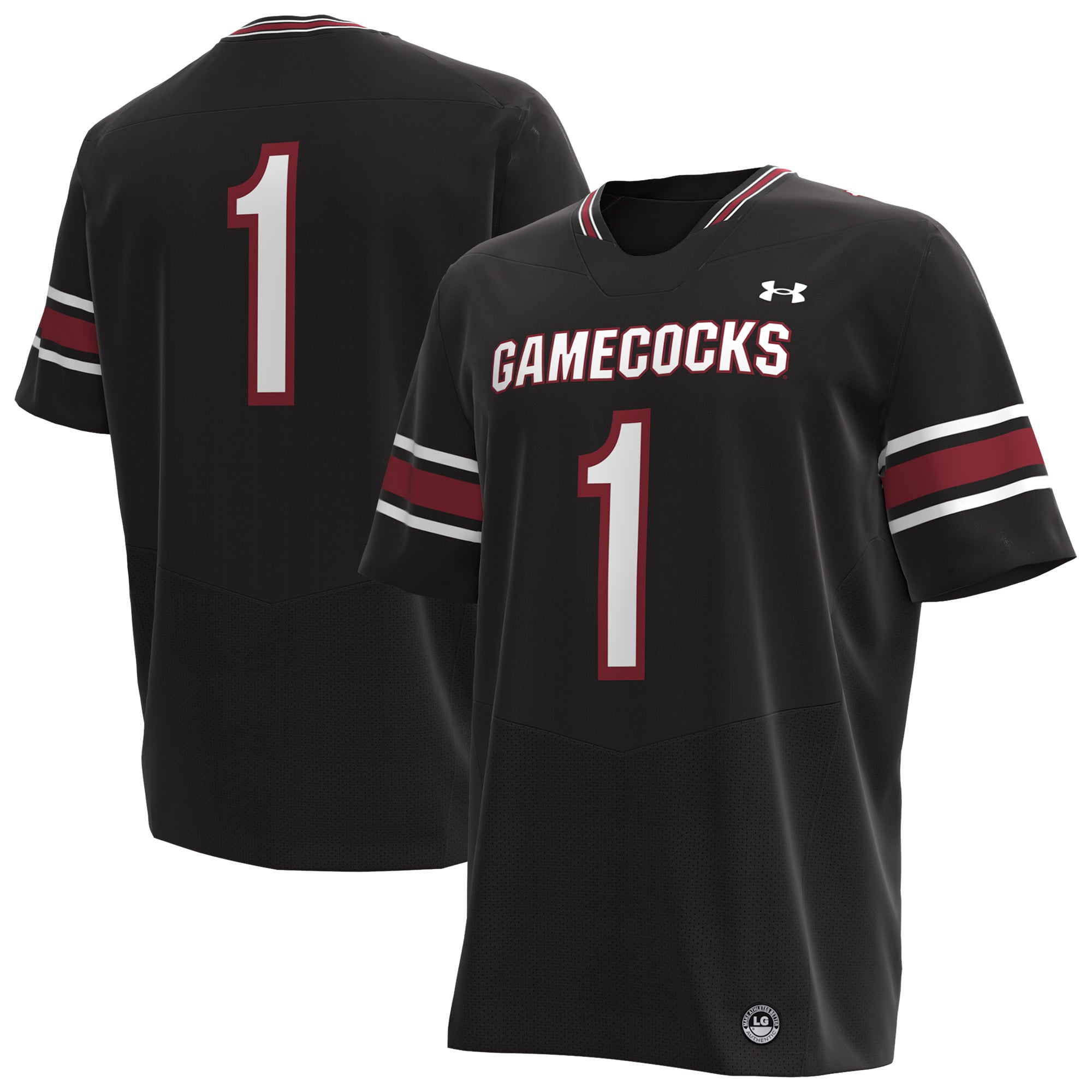Men's #1 Black South Carolina Gamecocks Football Jersey