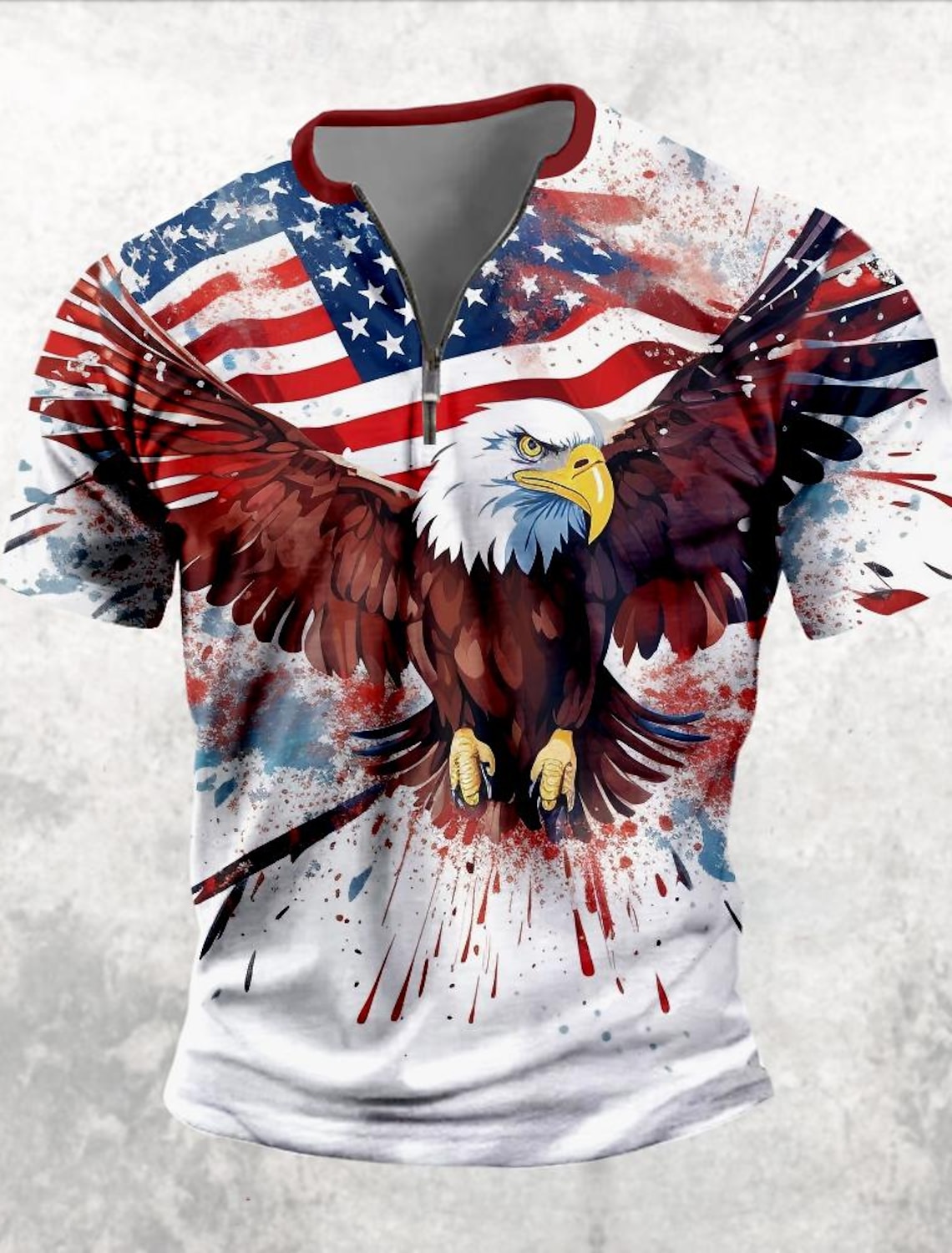 4th of July 2026 250th Memorial Day Men's 3D Print US Flag Crew Neck Short Sleeve T-Shirt Daily Street