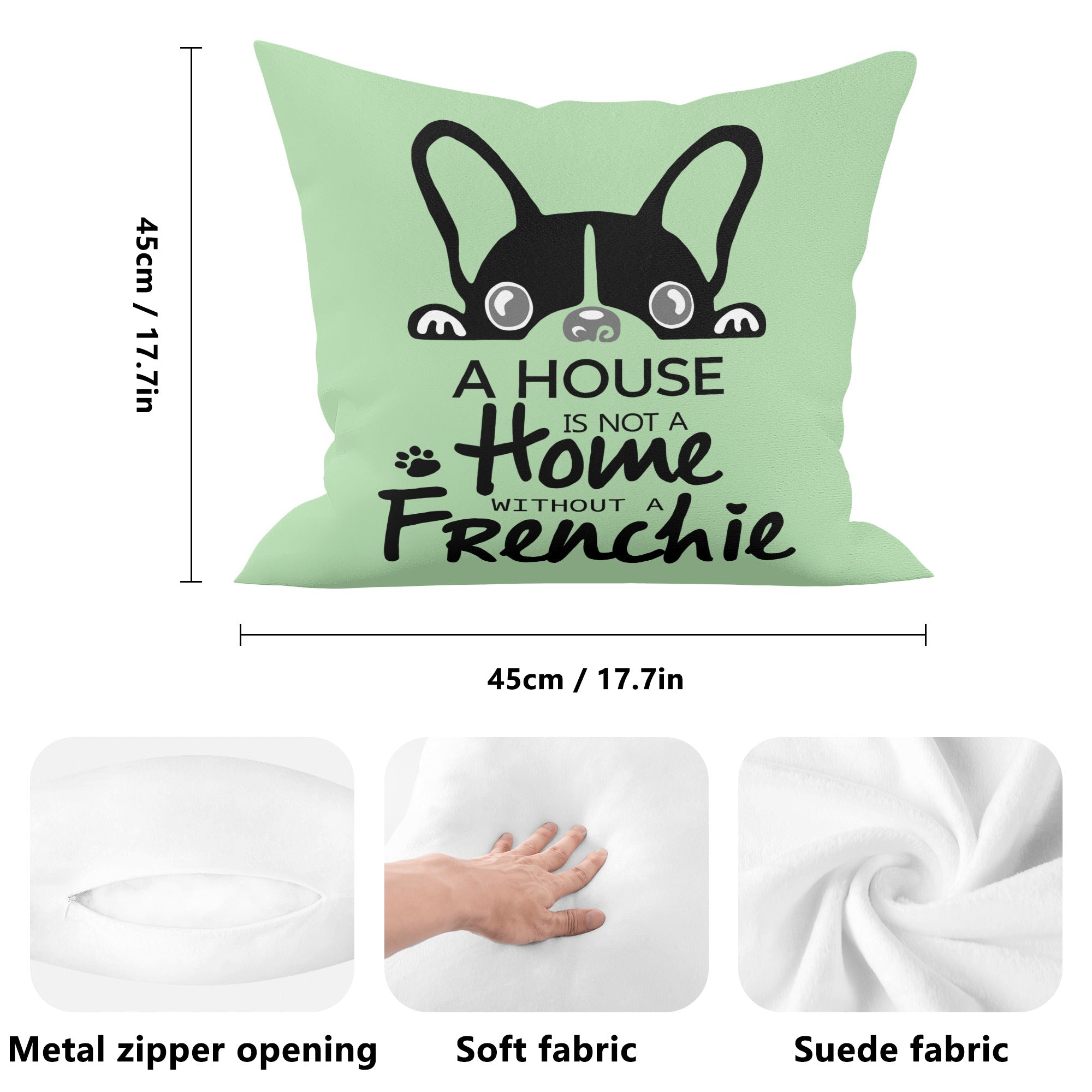 Trendy Lifestyle-Driven Frenchie Home - Pillow Cover for Pet Enthusiasts