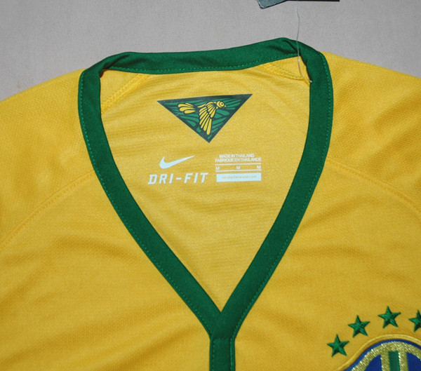 2014 Brazil Home LS Yellow Jersey Shirt - Official Replica 4840