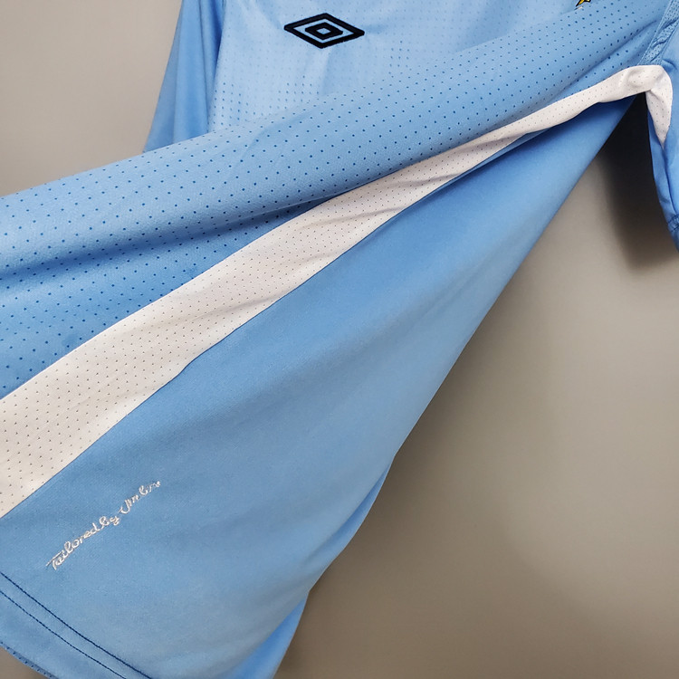 High Performance Man City Manchester City 11-12 Home Blue Retro