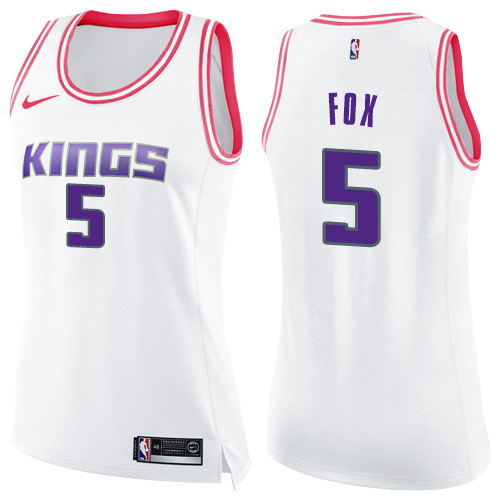 White Nike Sacramento Kings #5 Jersey - Polyester NBA Fan Apparel