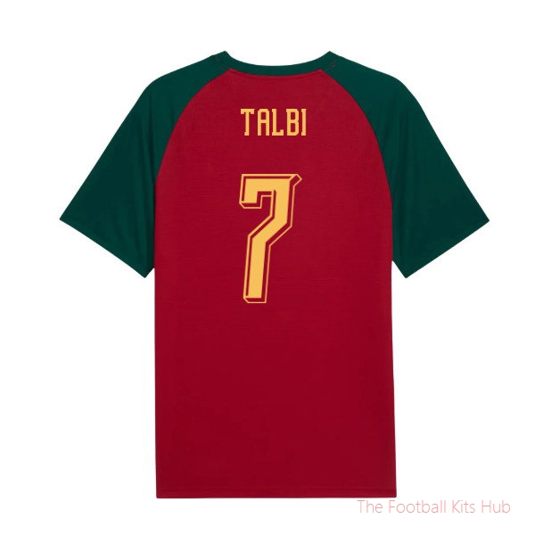 2026-2027 Morocco Warm Up Jersey (Dark Crimson) (Talbi 7)