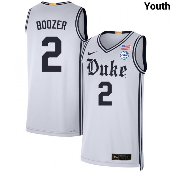 Youth Duke Blue Devils #2 Cayden Boozer Team White Nike Stitch Jerseys