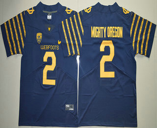 Men's None Blue 2024 premium Mighty Oregon #2 alternate jersey Jersey