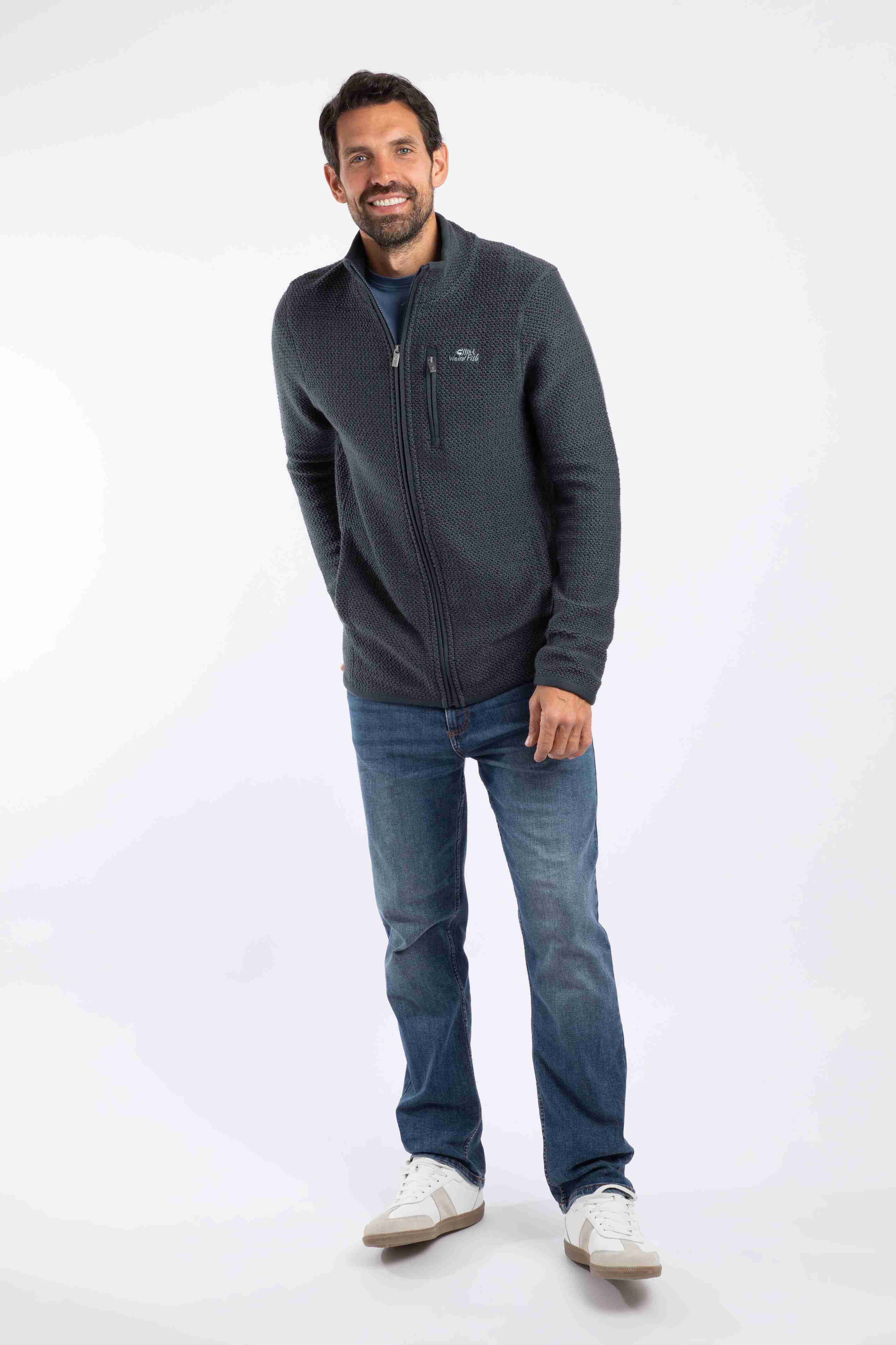 Transom Full Zip Macaroni Sweatshirt Navy