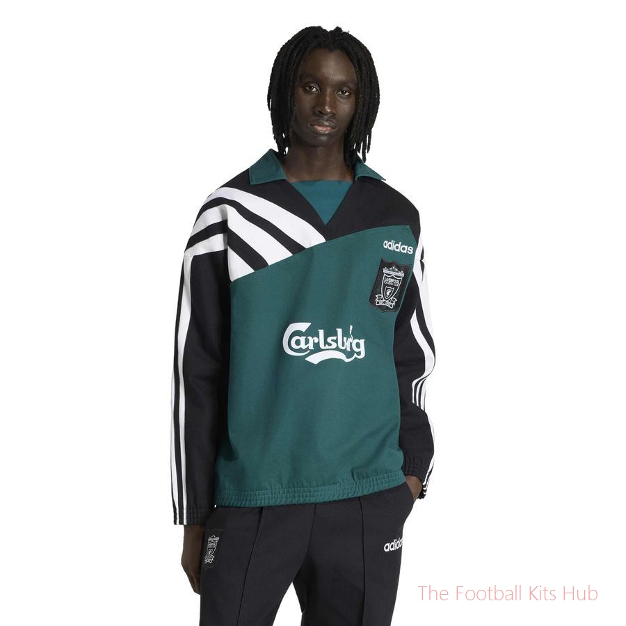 Liverpool Sweatshirt Drill Top Bringback 1995/96 - Rich Green/Black