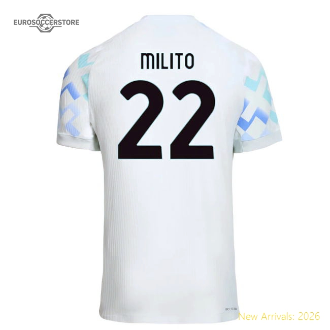 Genuine Ac Milan Milito Away Jersey Flexible Moisture-wicking