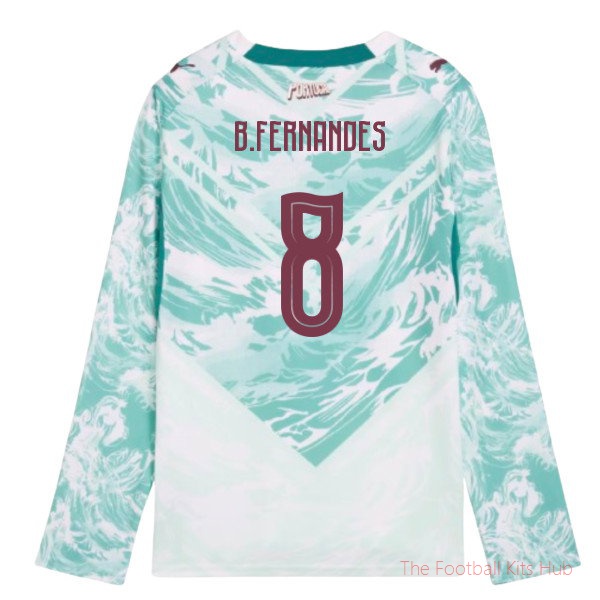 2026-2027 Portugal Long Sleeve Away Shirt (Kids) (B.Fernandes 8)