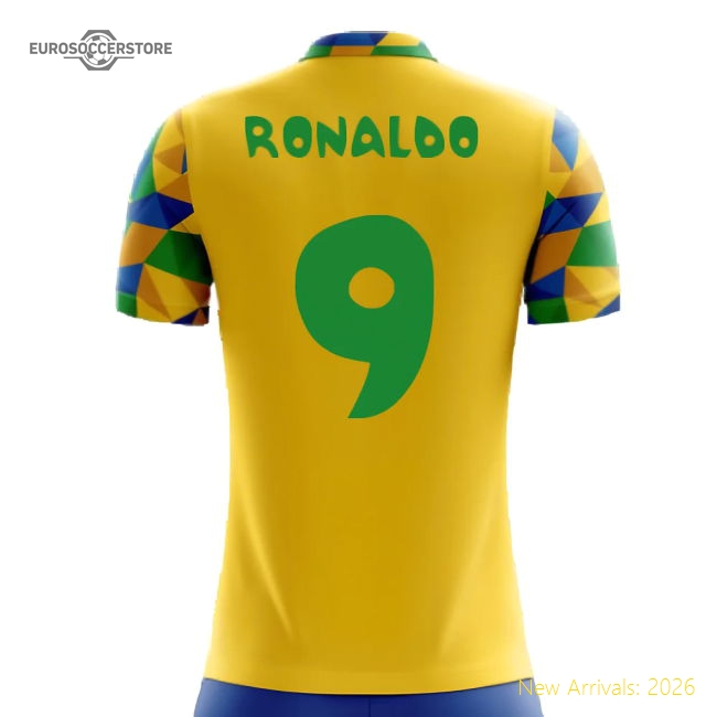 2025-2026 Brazil Home Concept Football Shirt (Ronaldo 9) - Kids