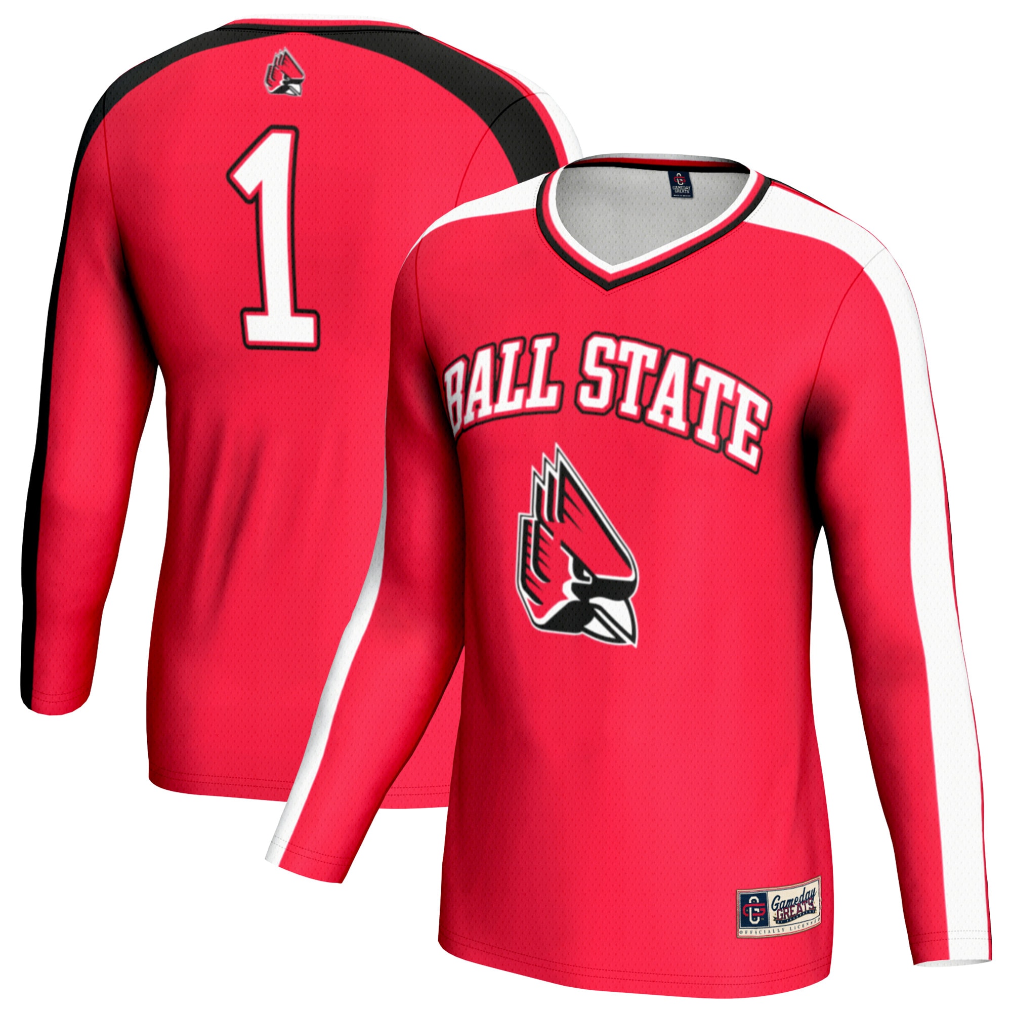 [NJP] Women's Ball State Cardinals GameDay Greats #1 Lightweight Volleyball Fashion Jersey - Cardinal