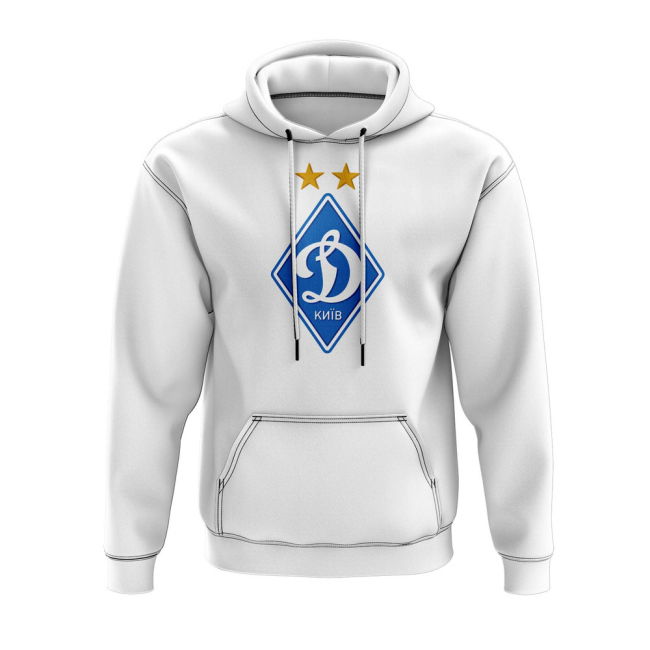 Dynamo Kiev Logo Hoody White Supporter Version Match Replica