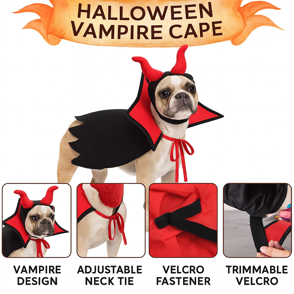French Bulldog Noctibull Frenchie Vampire Costume – Adjustable