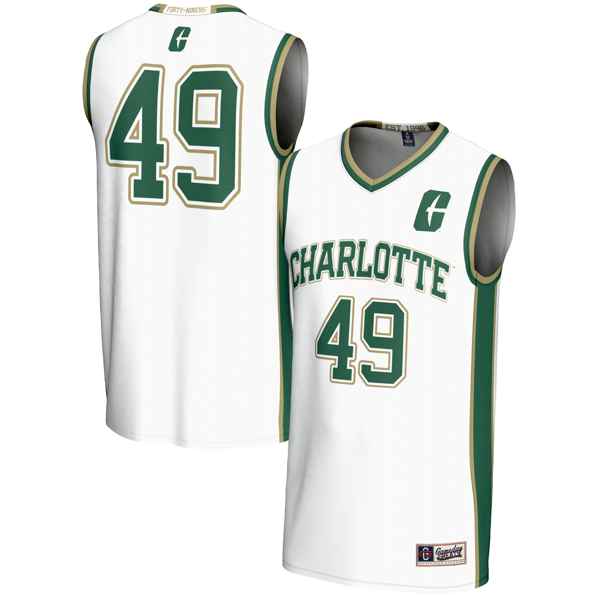 [NJP] Charlotte 49ers GameDay Greats Youth Lightweight Basketball Jersey - White