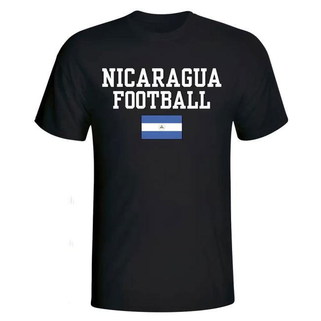 World Nicaragua Football T-Shirt - Black Professional National