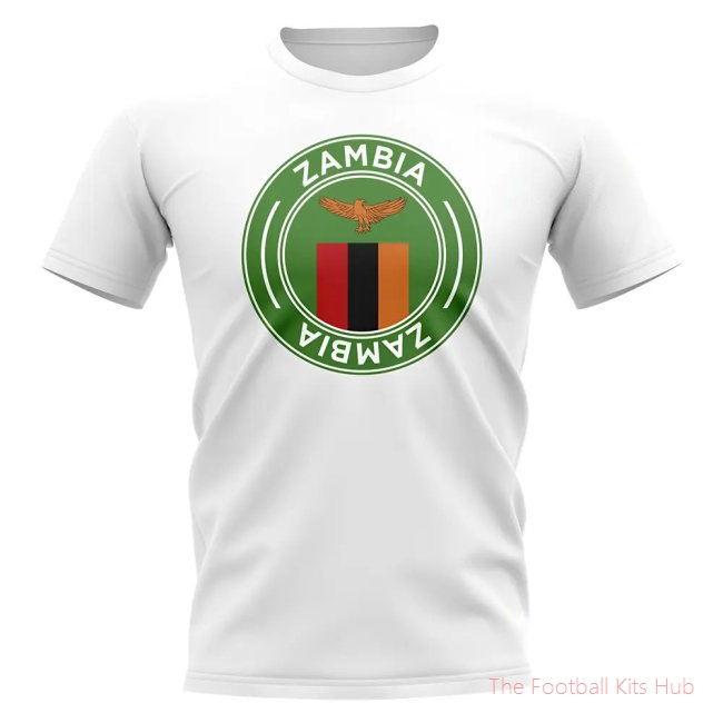 Zambia Football Badge T-Shirt (White)