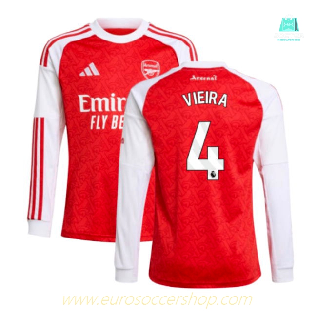 2025-2026 Arsenal Long Sleeve Home Shirt (Kids) (Vieira 4)