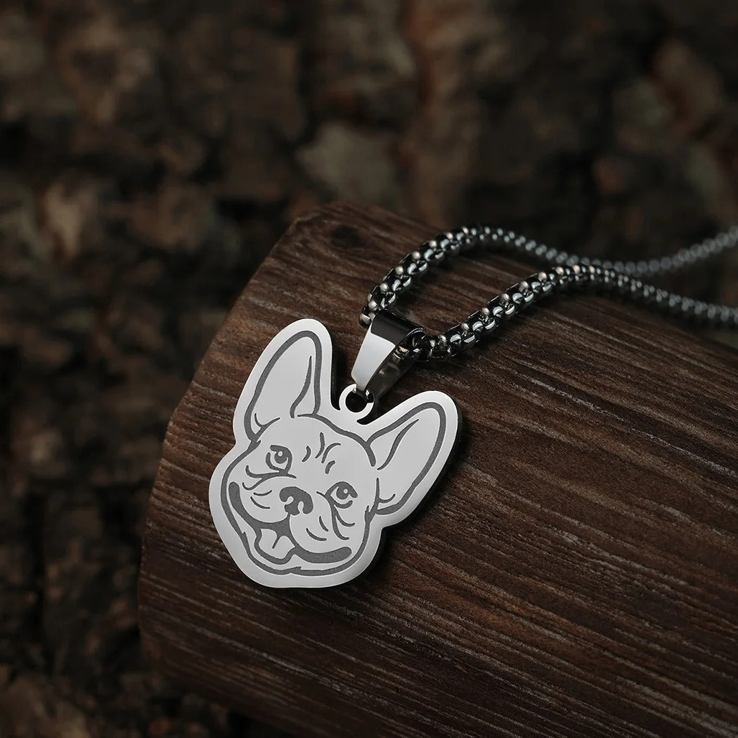 French Bulldog Necklace Steel – Durable Dog Lover Pendant Dog Supplies
