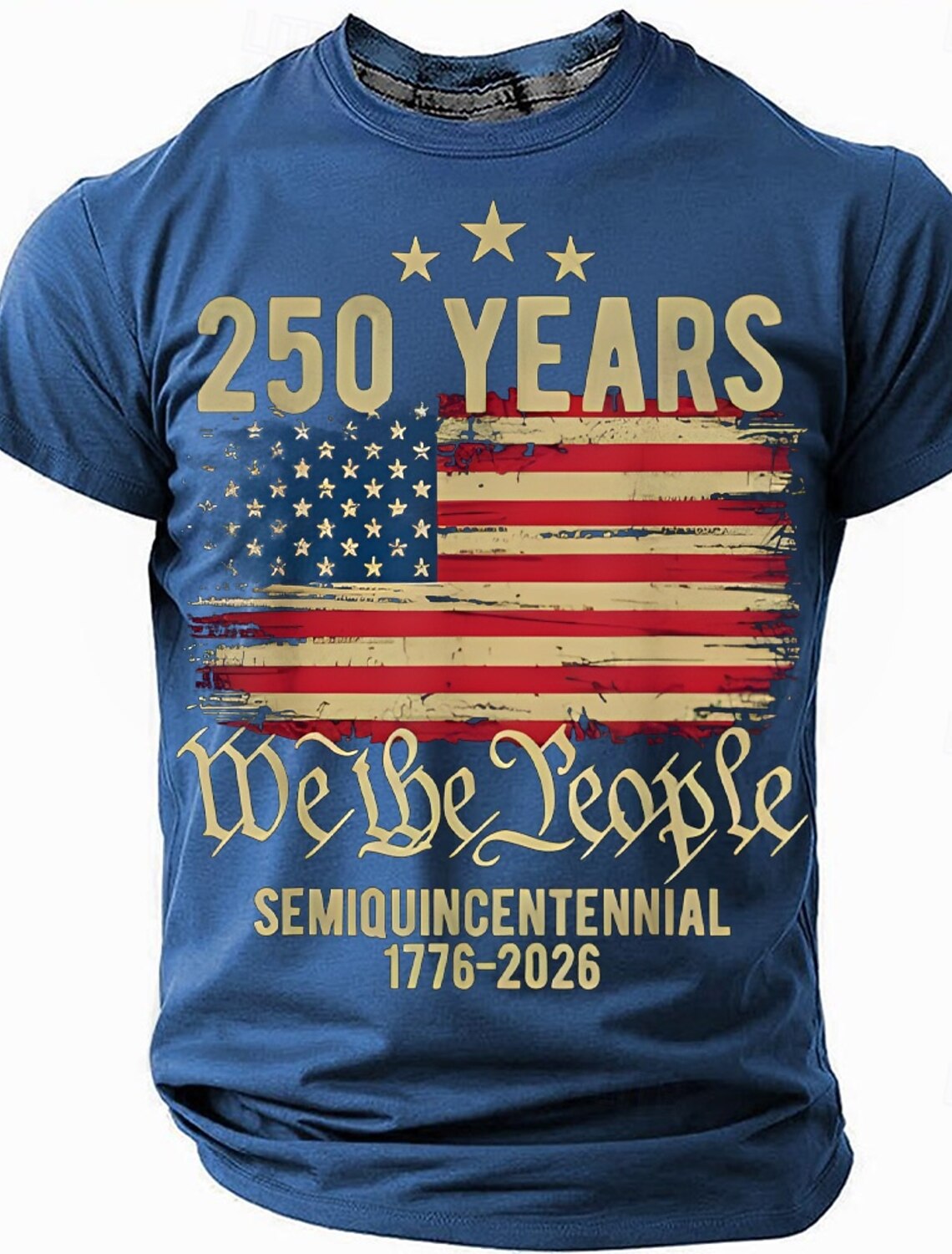4th of July 2026 250th Memorial Day Men's 3D Print Crew Neck Short Sleeve T-Shirt Daily Street