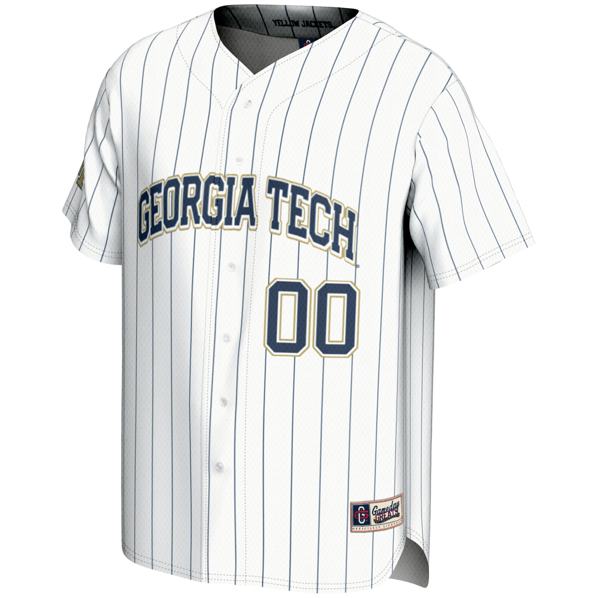 [DDG] Georgia Tech Yellow Jackets GameDay Greats Youth NIL Pick-A-Player Lightweight Baseball Jersey - White