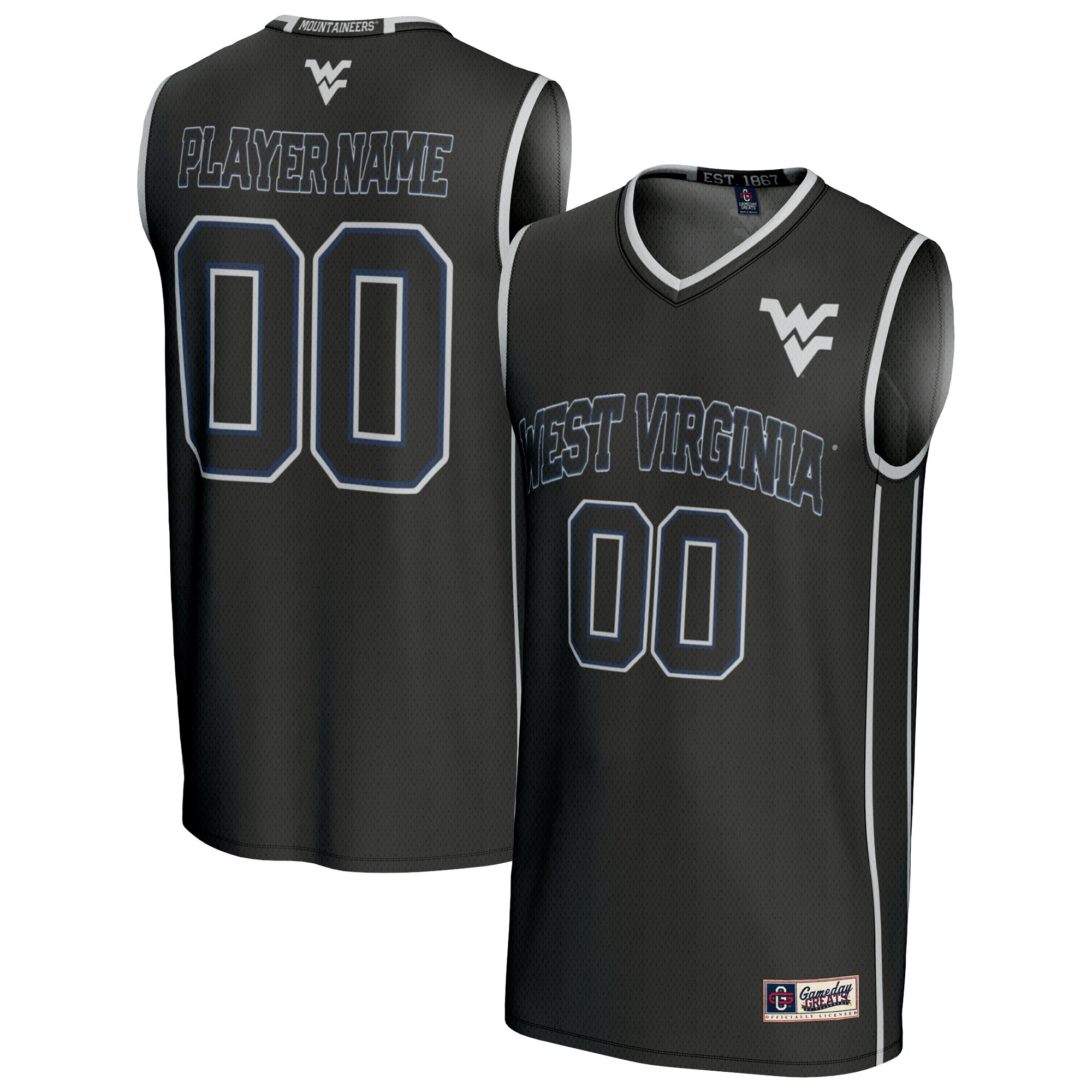[DDG] West Virginia Mountaineers GameDay Greats Youth Youth Lightweight Collegiate Women's Basketball NIL Fashion Jersey - Black