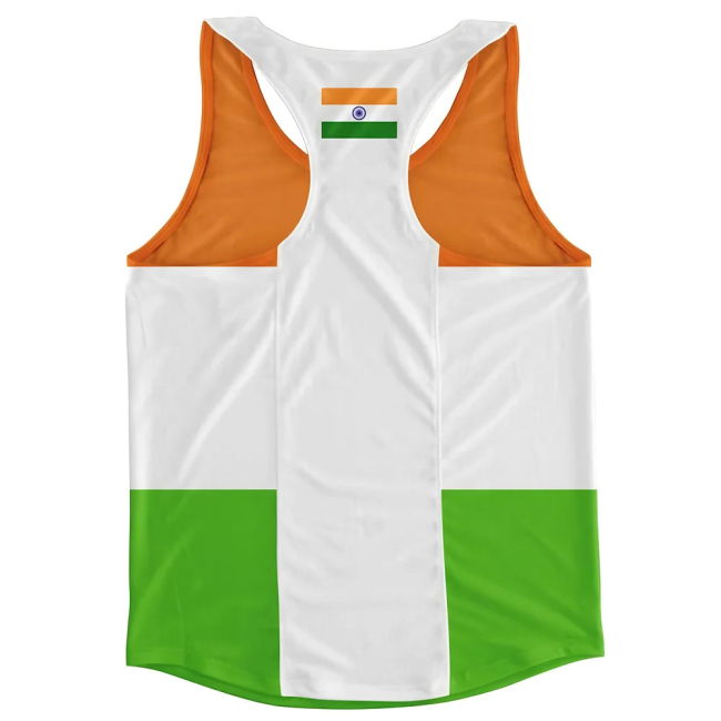 Premium-Quality India Flag Running Vest Climate-Control