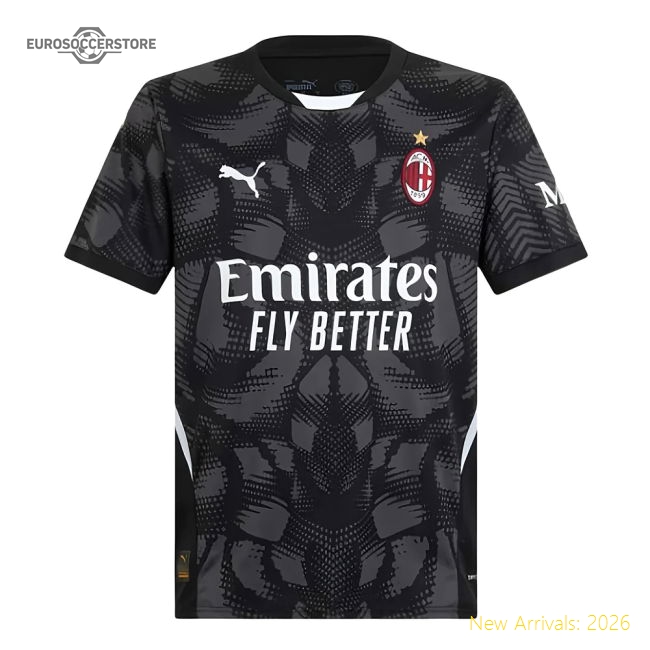 Excellent 2024-2025 Ac Milan Home Goalkeeper Shirt (black) (your Name)