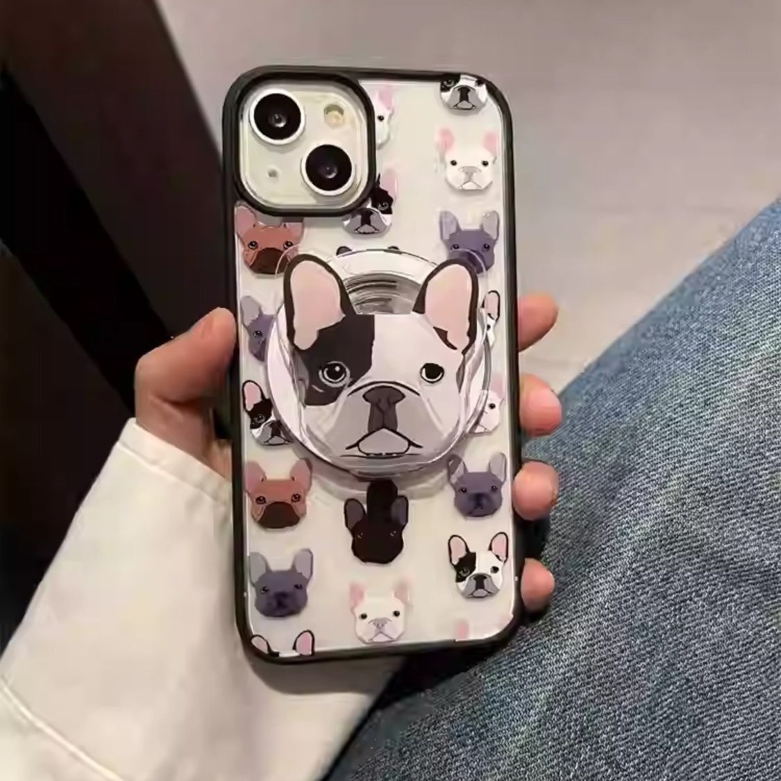 Cozy Charming French Bulldog Iphone Case - Multi-color Puppies Design...