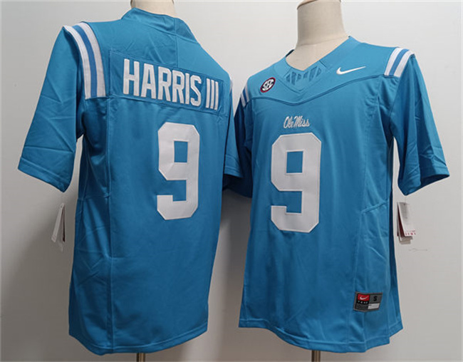Men's None Blue 2024 away jersey Tres Harris #9 premium Jersey