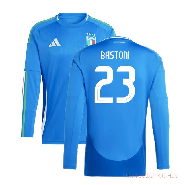 2024-2025 Italy Long Sleeve Home Shirt (BASTONI 23)
