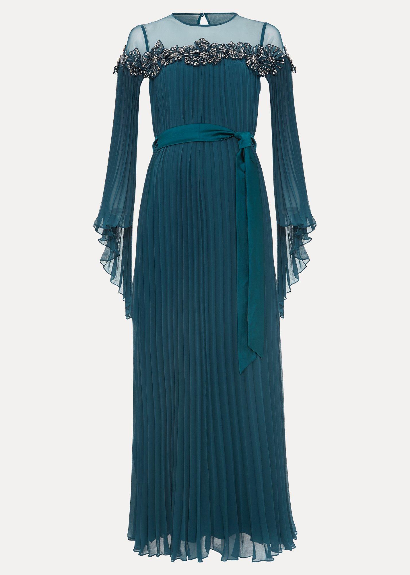 Mavery Beaded Pleated Maxi Dress